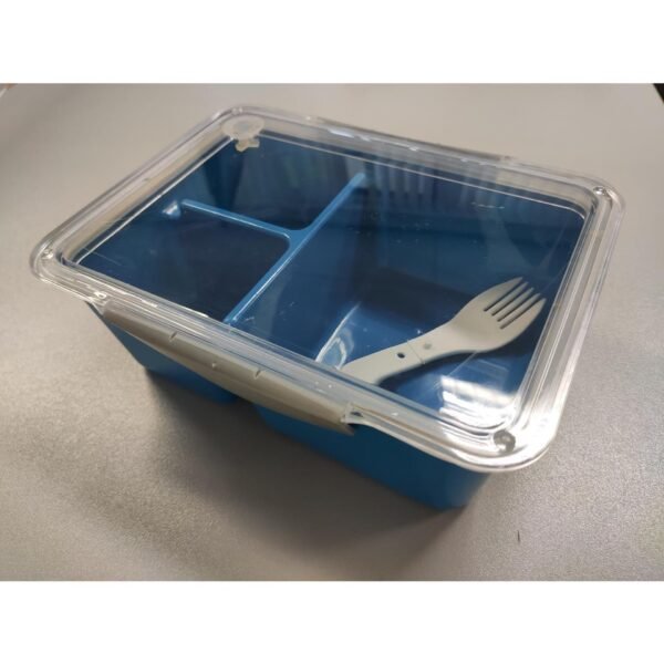 108824a_7f2b93b4-1aab-4c85-aebb-9d26b3502367.jpg Lunch box with folding fork 20x15x7cm, freezer and microwave safe, petrol blue