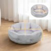 2MQ7c61a0030e669b.jpg Lit pour chat réversible, lit pour chats d'intérieur et petits chiens, lit rond avec rebord de soutien, gris clair