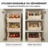 FDje8b1a045424ea3.jpg Support de Corbeille à Fruits en Bois de Sapin à 3 Étages Amovibles, pour Fruits et Légumes, 27x37,5x60cm, Naturel